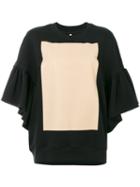 Ioana Ciolacu - Sweatshirt With Ruffled Sleeves - Women - Cotton/polyester - Xs, Black, Cotton/polyester