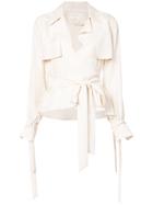 Nicole Miller Foldover Belted Shirt - Nude & Neutrals