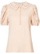 Chloé Peter Pan Collar Blouse - Nude & Neutrals