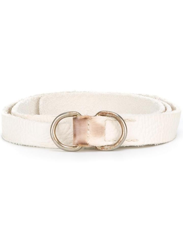 Guidi Distressed Belt, Adult Unisex, White, Buffalo Leather