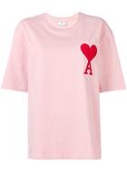 Ami Alexandre Mattiussi Tee With Big Ami Coeur Patch - Pink