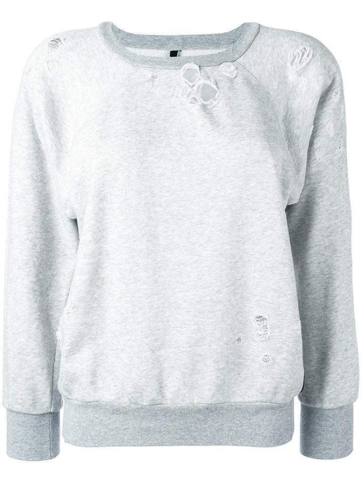 Unravel Project Distressed Sweatshirt, Women's, Size: Xs, Grey, Cotton