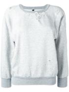 Unravel Project Distressed Sweatshirt, Women's, Size: Xs, Grey, Cotton