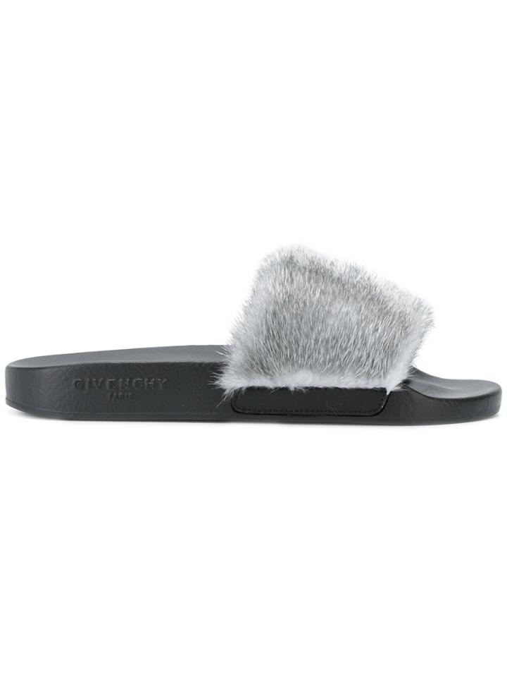Givenchy Contrast Strap Slides - Grey