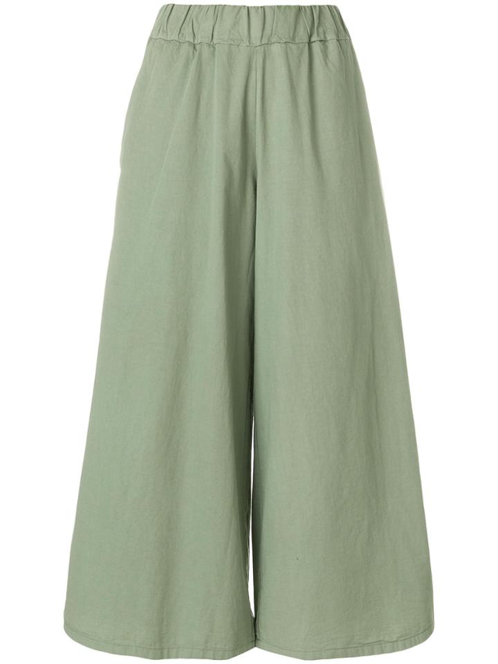 Labo Art Wide Leg Cropped Pants - Green