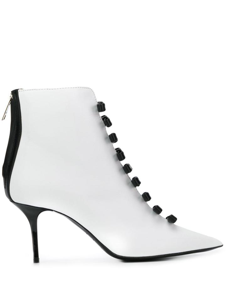 Msgm Bow Detail Booties - White
