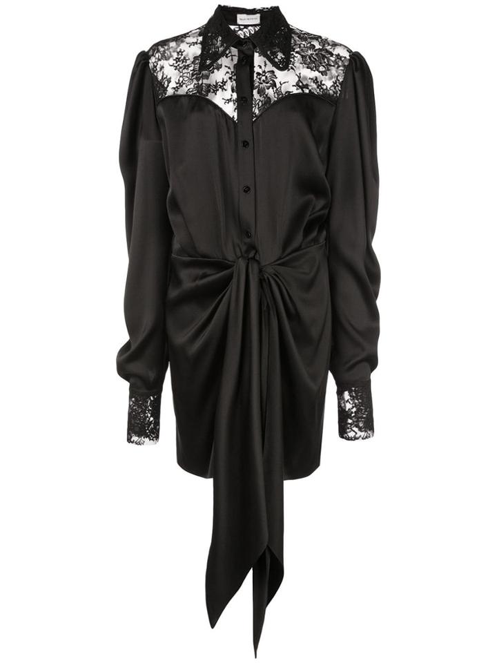 Magda Butrym Floral Lace Shirt Dress - Black