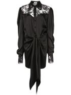 Magda Butrym Floral Lace Shirt Dress - Black