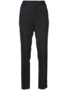 Saint Laurent - High Waist Classic Trousers - Women - Cotton/wool - 40, Black, Cotton/wool