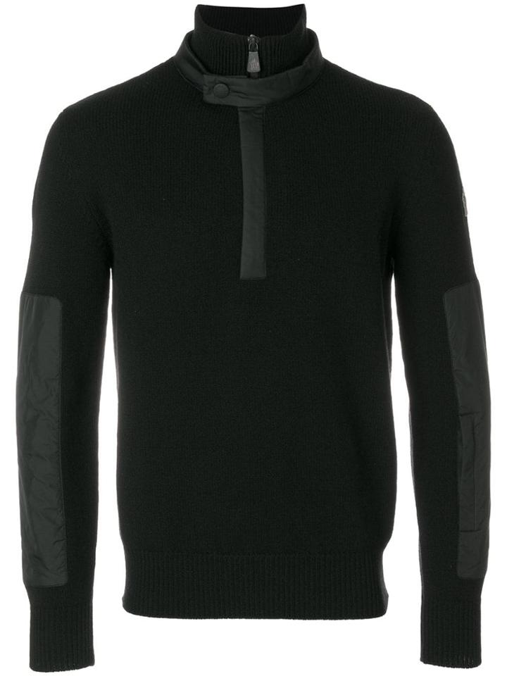 Moncler Grenoble Zipped Neck Jumper - Black