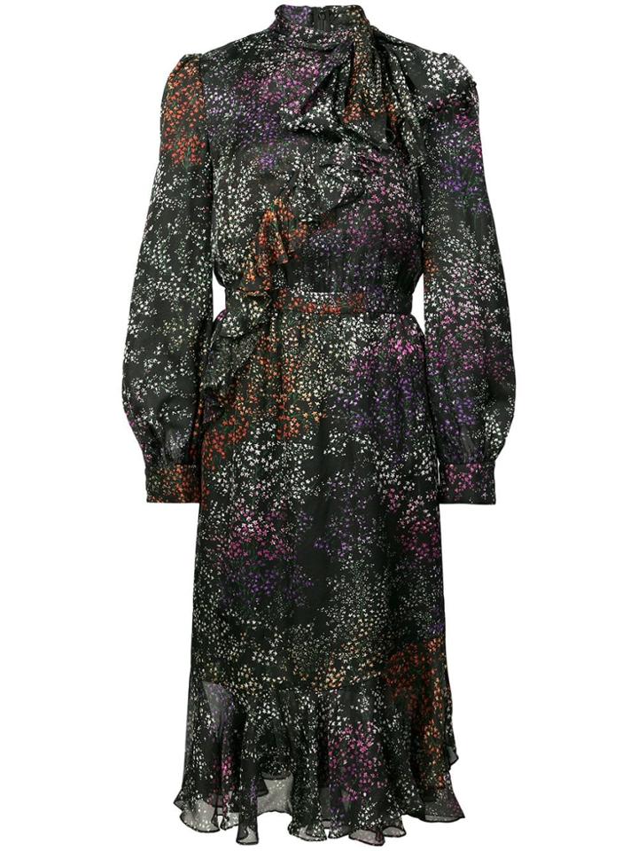 Co Star Print Midi Dress - Black
