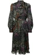 Co Star Print Midi Dress - Black