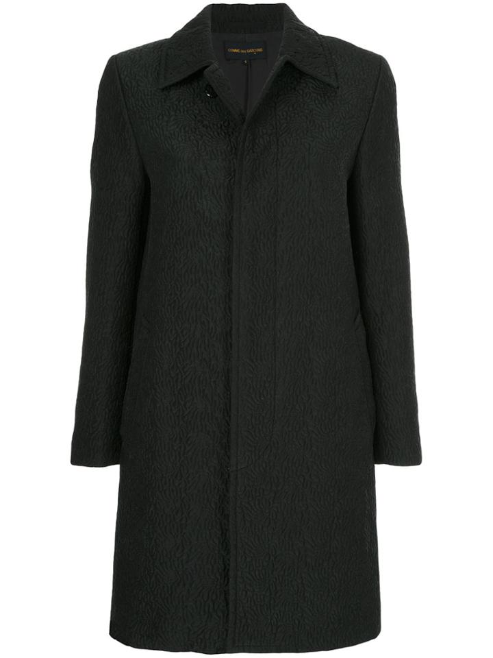 Comme Des Garçons Vintage Nervure Texture Midi Coat - Black