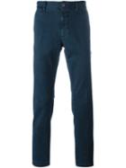 Incotex Slim Fit Chinos, Men's, Size: 35, Blue, Cotton/spandex/elastane