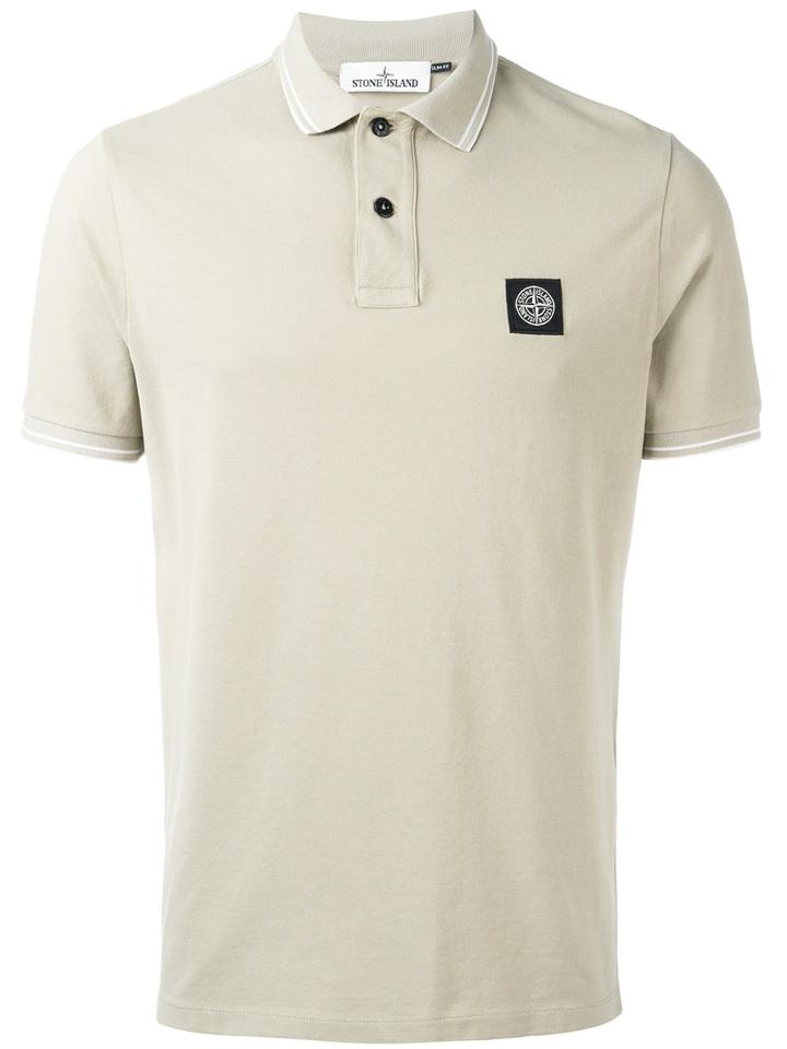 Stone Island Logo Patch Polo Shirt, Size: Xl, Nude/neutrals, Cotton/spandex/elastane