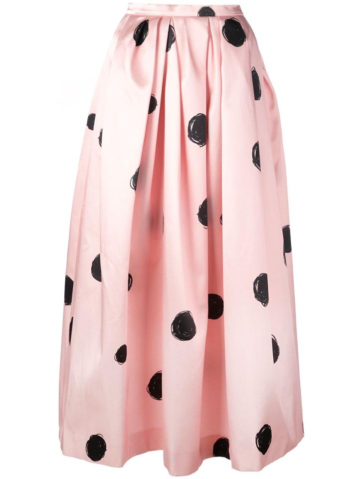 Christopher Kane Full Shape Polka Dot Print Skirt - Black & Pink