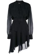 Amiri Asymmetric Dotted Dress - Black