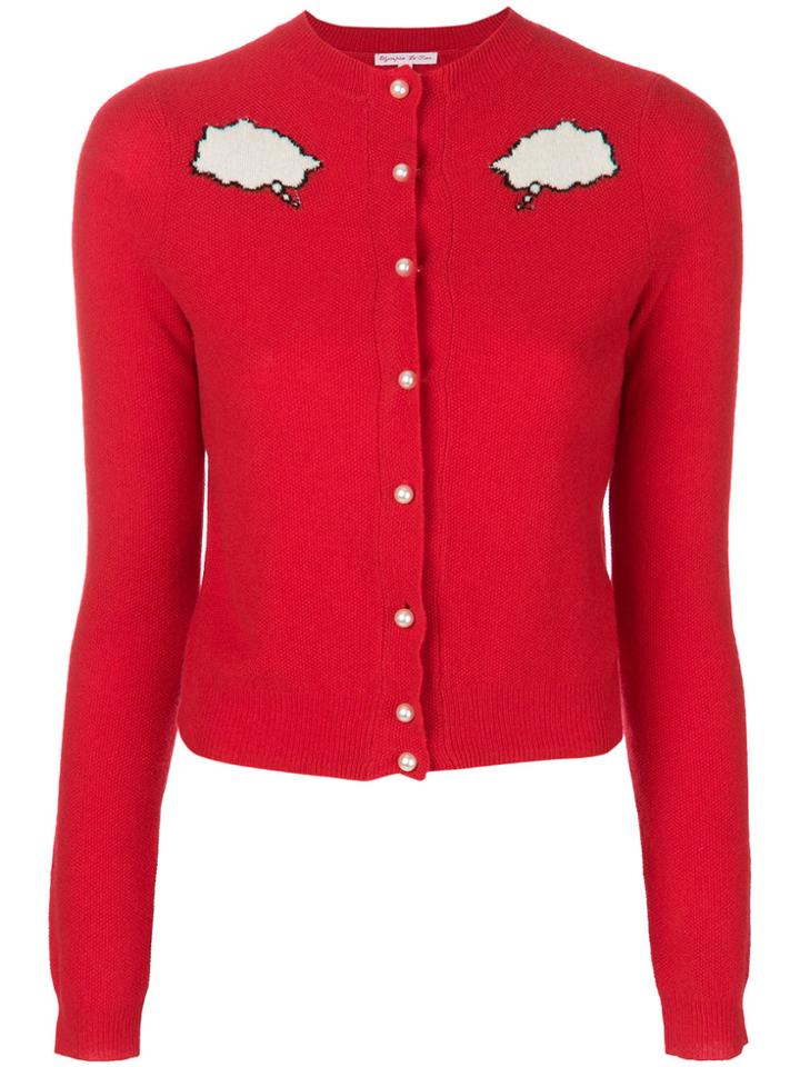 Olympia Le-tan Bubble Cloud Buttoned Cardigan - Red