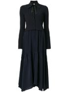 Dorothee Schumacher High Tie Neck Midi Dress - Blue