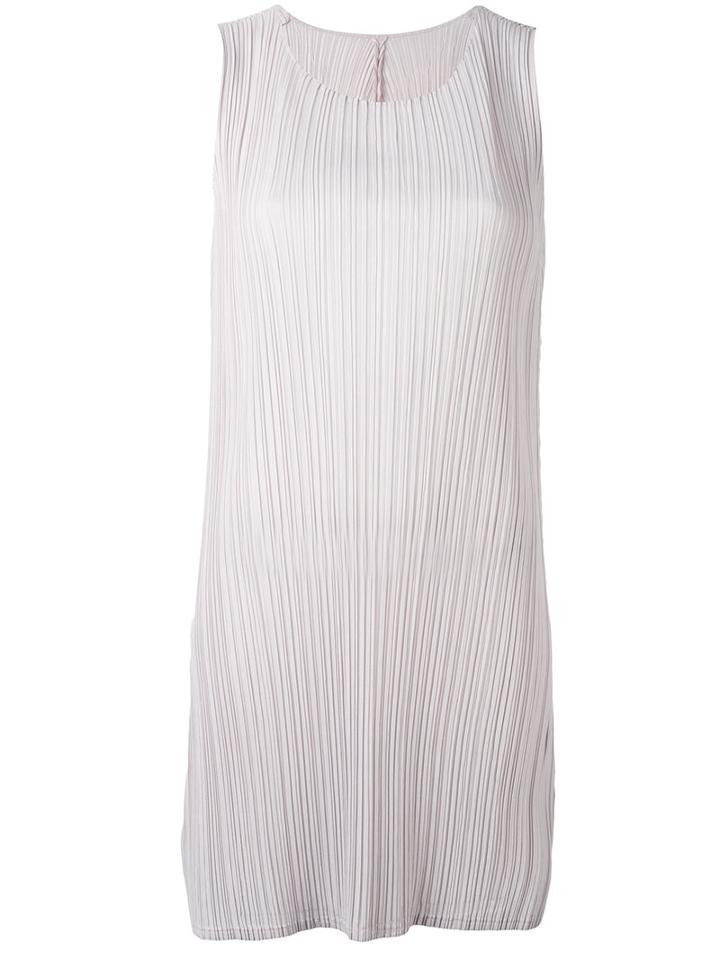 Pleats Please By Issey Miyake - Pleated Shift Dress - Women - Polyester - 4, Women's, Pink/purple, Polyester