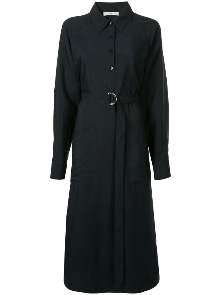 Tibi Plainweave Shirtdress - Black