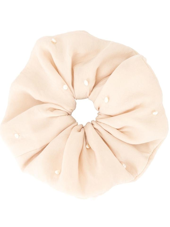 Le Chic Radical Embellished Scrunchie - Neutrals