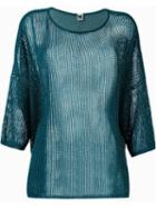 M Missoni Open Knit Sweater, Women's, Size: 42, Green, Polyamide/metallic Fibre