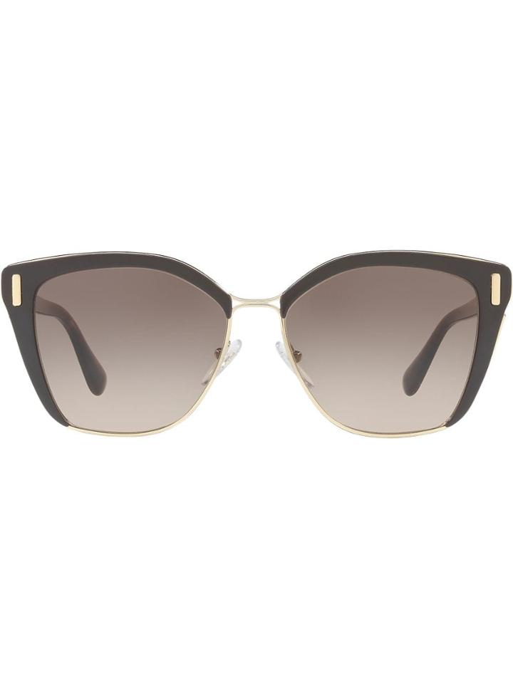Prada Eyewear Cat Eye Shaped Sunglasses - Brown
