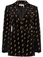 Chloé Velvet Embroidered Riding Jacket - Black