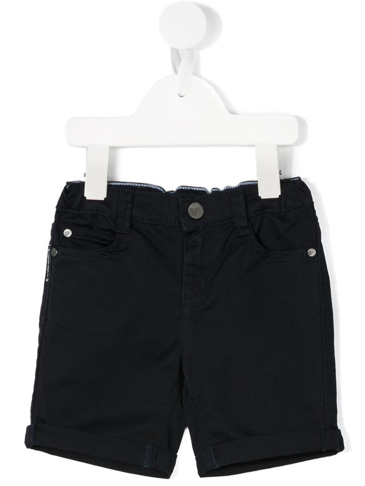 Armani Junior - Classic Denim Shorts - Kids - Cotton/spandex/elastane - 12 Mth, Toddler Boy's, Blue