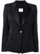 Pierre Balmain One Button Blazer, Size: 40, Black, Cotton/polyester/rayon/satin