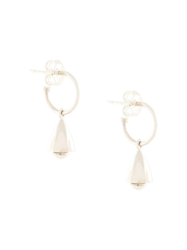 Meadowlark Bell Endless Hoop Earrings - Silver
