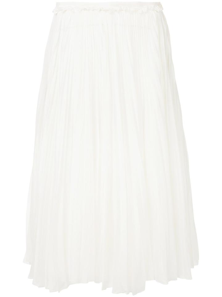 Rochas Mid-length Pleated Skirt - White