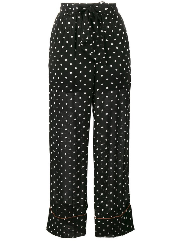 Ganni - Monette Polka Dot Trousers - Women - Viscose - 40, Black, Viscose