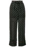 Ganni - Monette Polka Dot Trousers - Women - Viscose - 40, Black, Viscose