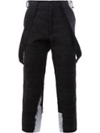 Aganovich Draped Pockets Cropped Trousers, Men's, Size: 46, Black, Cotton/polyamide/polyester/polycarbonite
