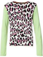 Comme Des Garçons Homme Plus Contrast Sleeve Leopard Print Sweater -