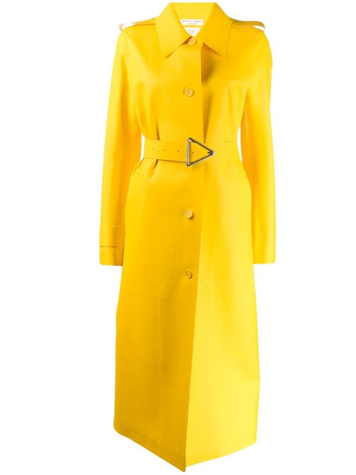 Bottega Veneta Long Belted Raincoat - Yellow