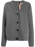 Nº21 Back Zip Boxy Cardigan - Grey