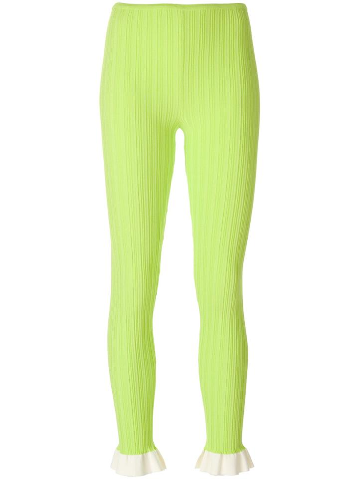 Esteban Cortazar Ruffle Knitted Leggings - Yellow & Orange