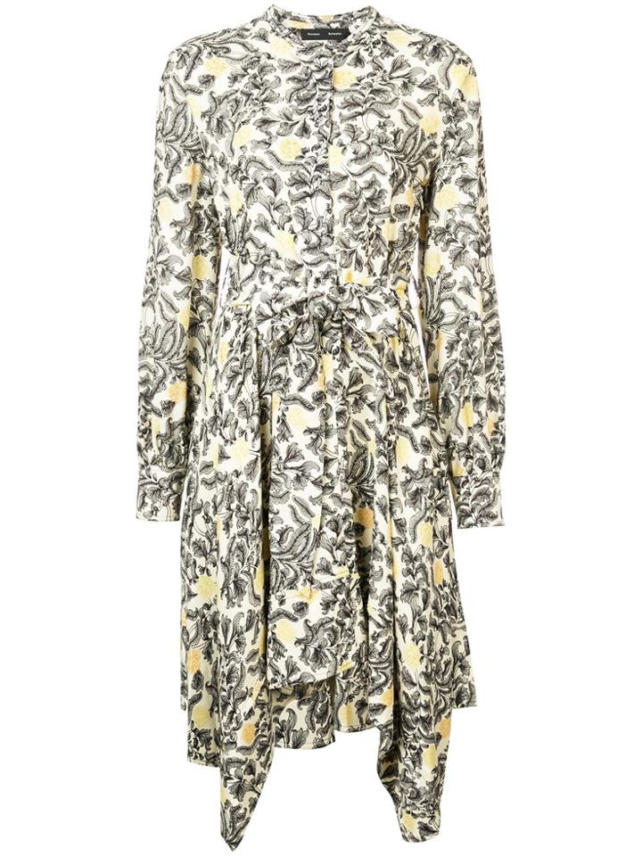 Proenza Schouler Floral Print Dress - Yellow & Orange
