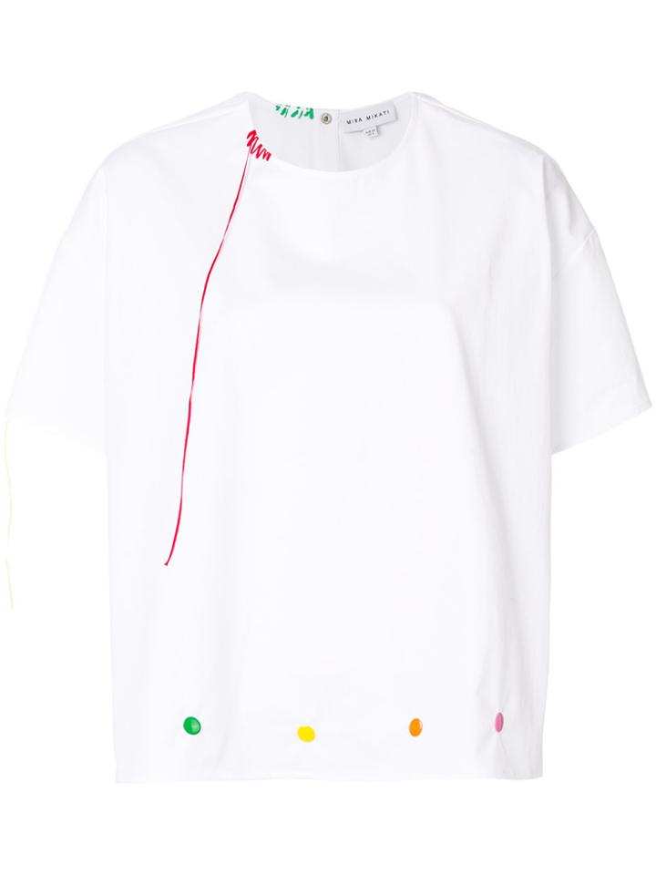 Mira Mikati Embroidered Round Neck Shirt - White