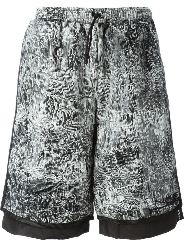Nasir Mazhar Snakeskin Print Layer Shorts, Men's, Size: Large, Black, Cupro/viscose/polyester/metal