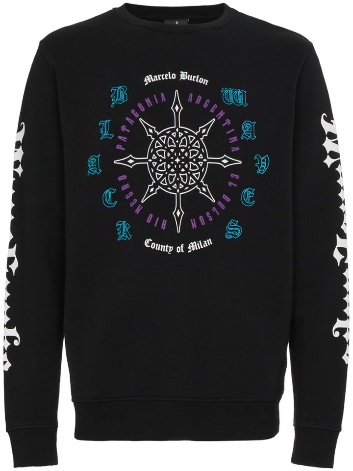 Marcelo Burlon County Of Milan Rosone Printed Sweatshirt - Black