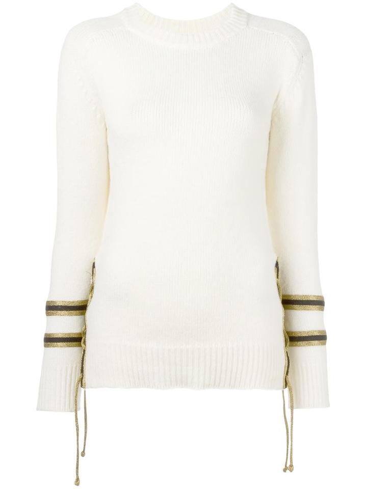 Laneus Gold-tone Side Tie Jumper, Women's, Size: 44, Nude/neutrals, Polyamide/wool