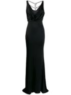 Philipp Plein Crystal Logo Long Dress - Black