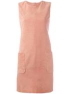 Drome Patch Pockets Leather Dress, Women's, Size: Small, Pink/purple, Suede/cupro