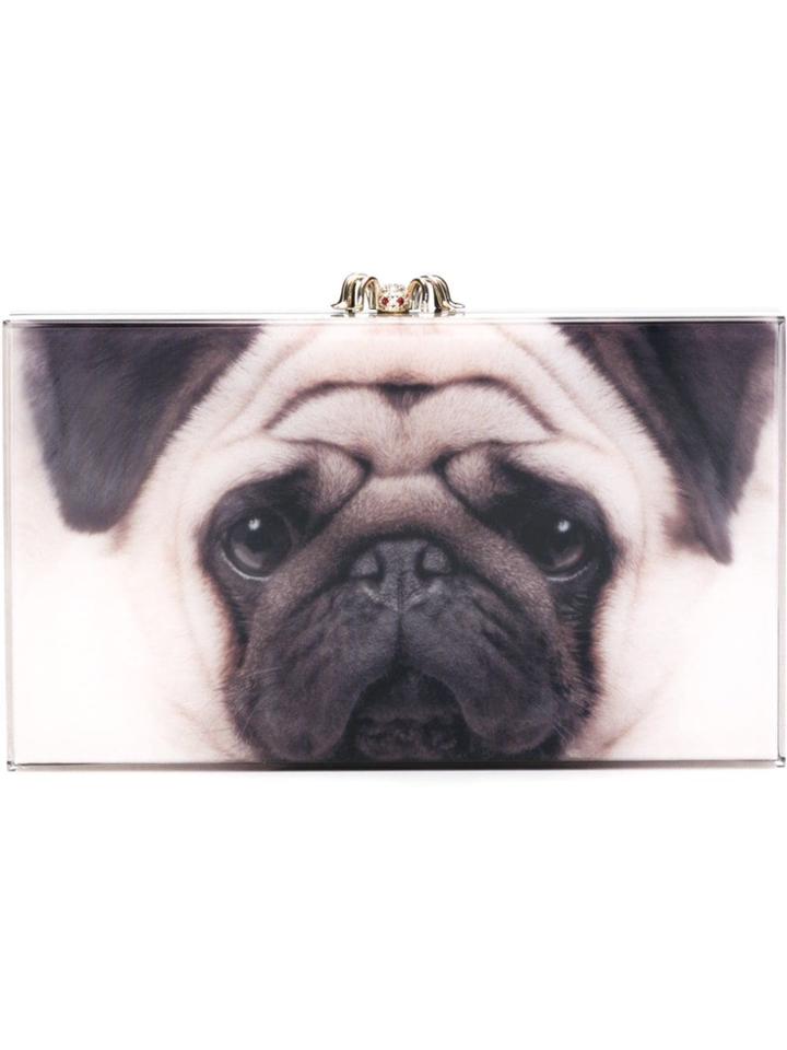 Charlotte Olympia 'pandora' Pug Print Clutch - Neutrals