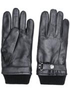Ps By Paul Smith Ribbed Knit Detail Gloves - Black
