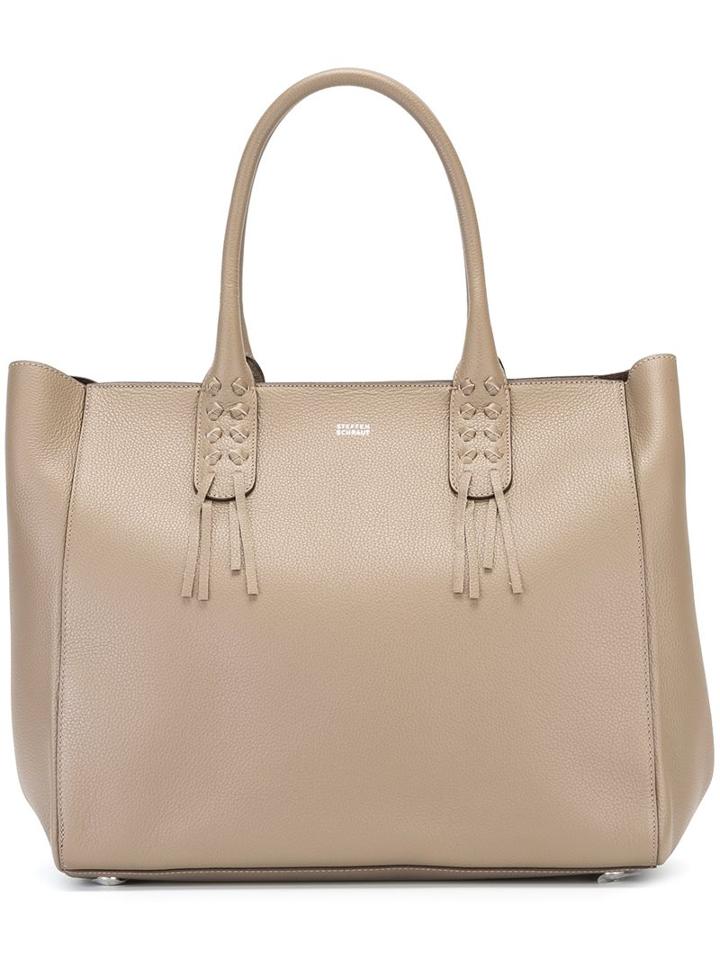 Steffen Schraut Handle Detail Tote Bag, Women's, Nude/neutrals